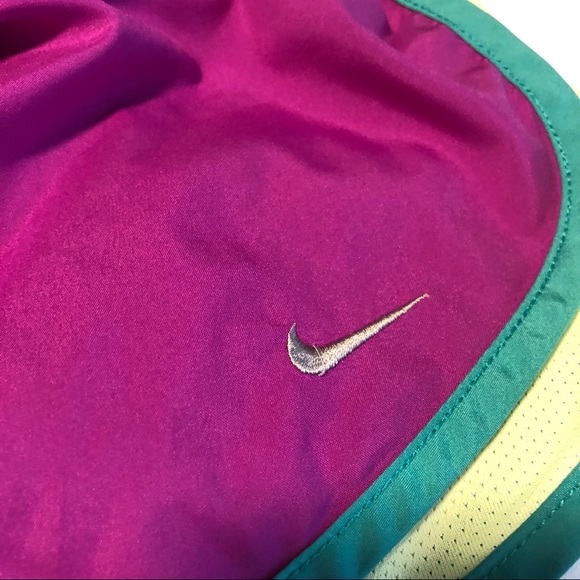 Nike Dri-Fit Purple with Green Trim Running Shorts - Picture 4 of 4